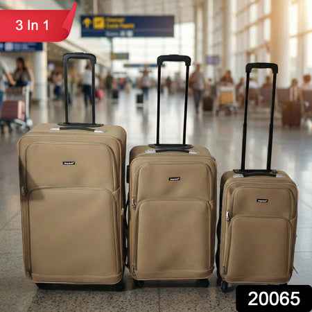 3 In 1 Soft Side Trolley Luggage Set 3 Piece