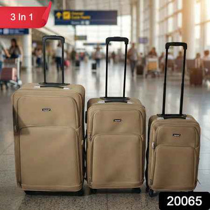 3 In 1 Soft Side Trolley Luggage Set 3 Piece