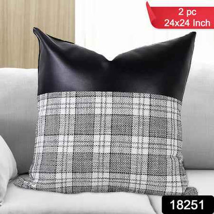 Pillow Covers Cushion Cases Soft Leather And Cotton (23  22 Inch  1 Pair  2 Pc)