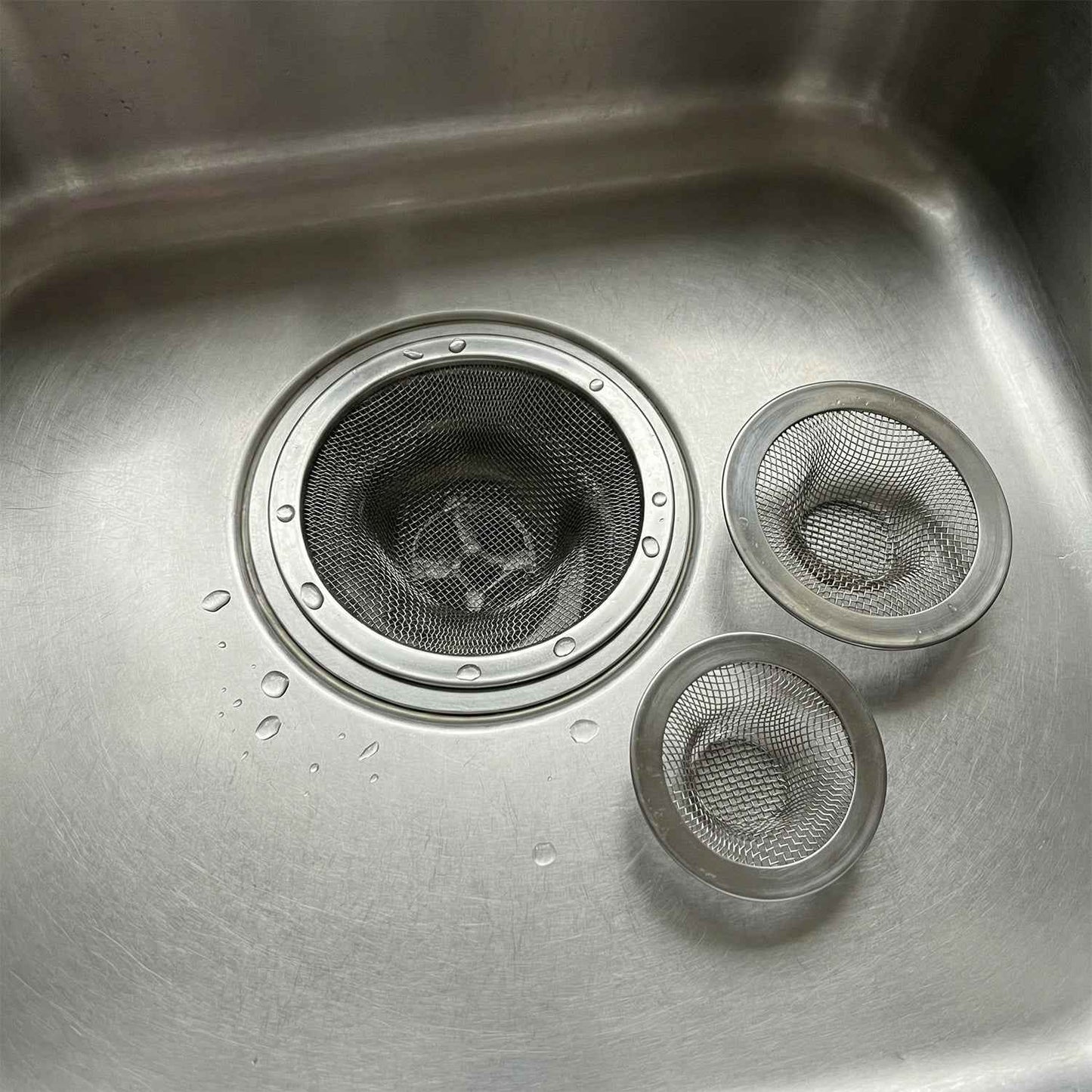 Stainless Steel Sink Drain Strainer Set (3 Pc)