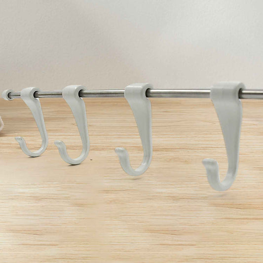 17968 Stainless Steel Utensil Hanger Rail Nail Free Wall Mount With 2 Magic Stickers  6 Plastic Hooks For Kitchen