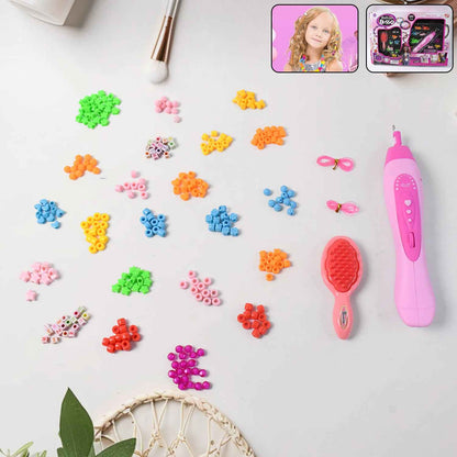 12672 Hair Styling Clasp Clips Twisting Stringing Beads Kit For Girls Portable Hair Braider Machinehairstyle Braid Kit Diy Hair Styling Tool With Comb Rubber Button Beads And Beads
