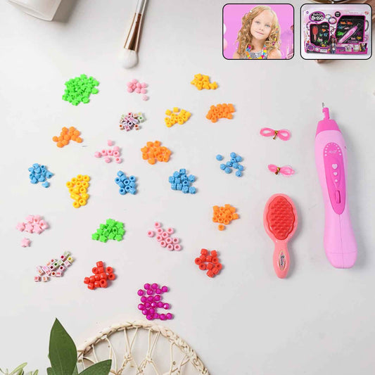 12672 Hair Styling Clasp Clips Twisting Stringing Beads Kit For Girls Portable Hair Braider Machinehairstyle Braid Kit Diy Hair Styling Tool With Comb Rubber Button Beads And Beads