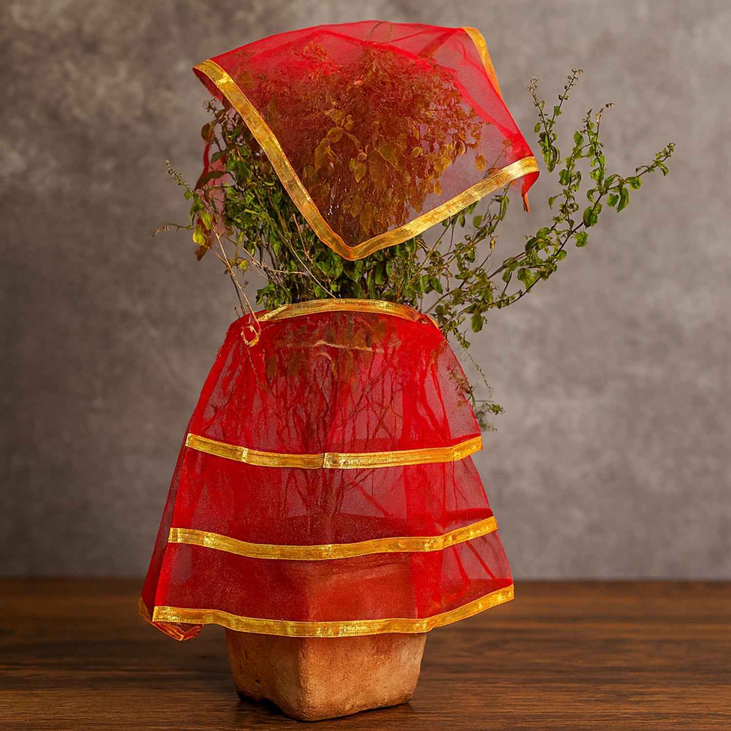 Premium Tulsi Vastra Pooja Cloth  2-piece Set