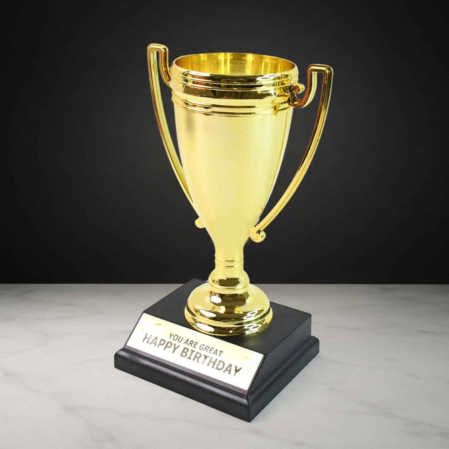 Golden Birthday Trophy  You Are Great Happy Birthday Plastic Award With Base