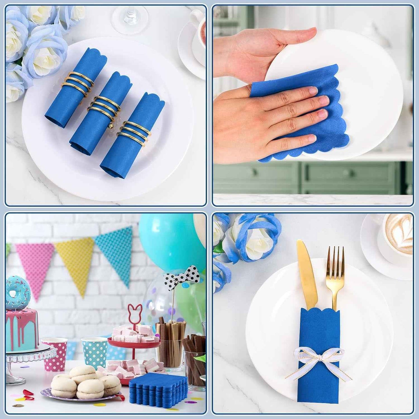 Royal Scalloped Disposable Paper Napkins (23 X 23 Cm  Approx 120 Pc)