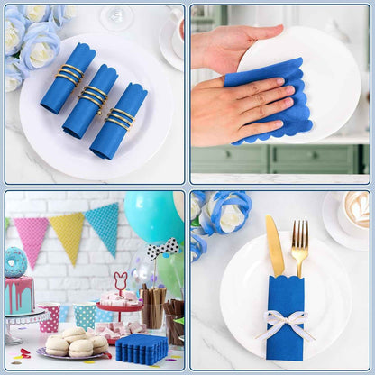 Royal Scalloped Disposable Paper Napkins (23 X 23 Cm  Approx 120 Pc)