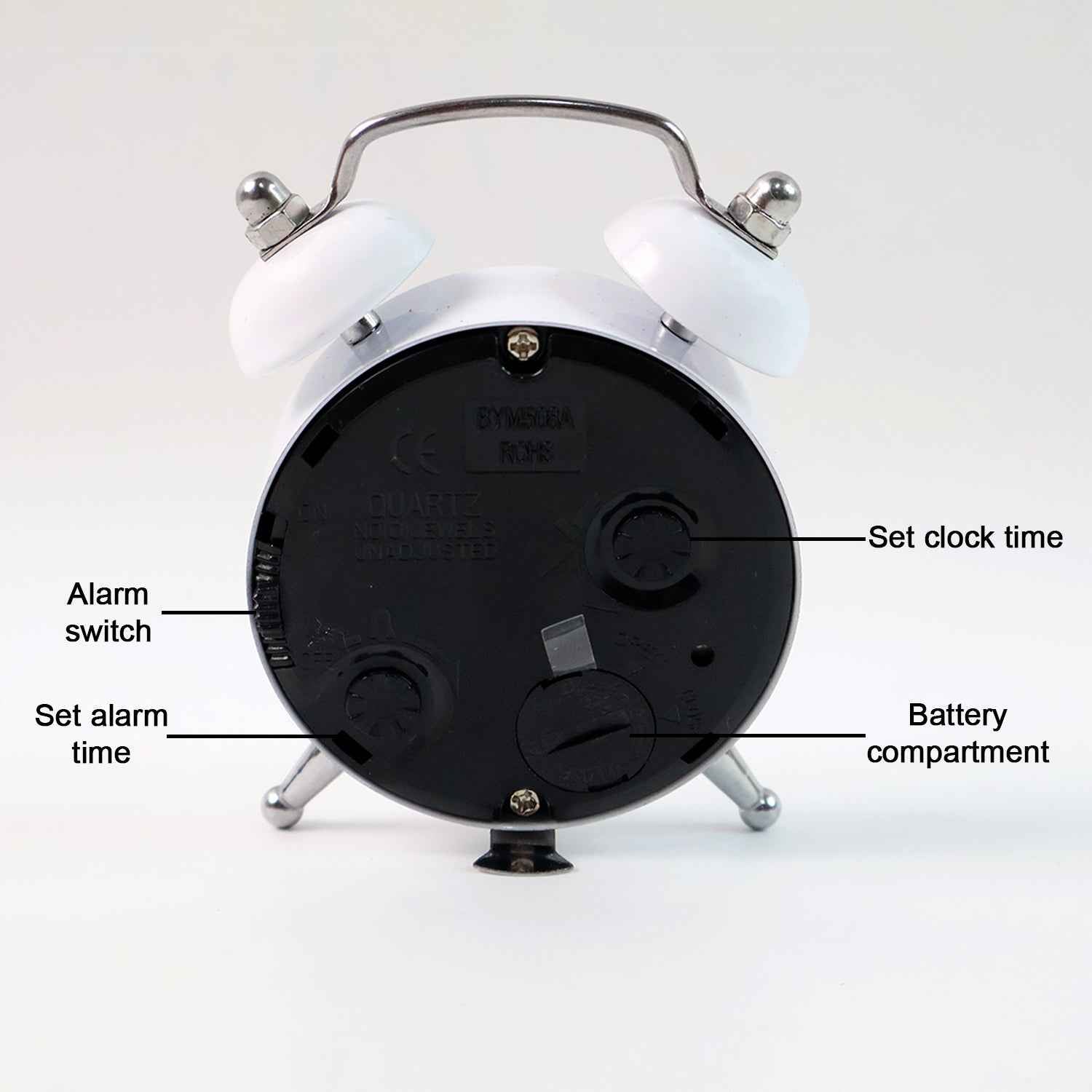 Small Twin-bell Analog Alarm Clock - (1 Pc)