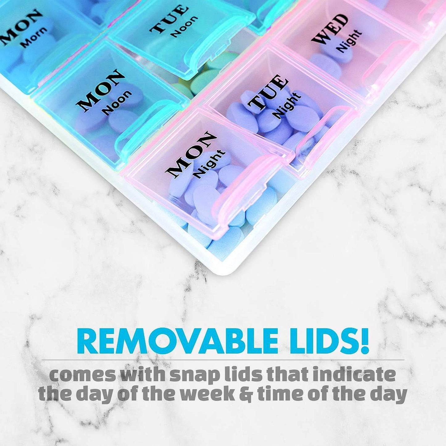 Weekly Pill Organizer Box With 21 Compartments (1 Pc) - Best Deals at BeSh Deals®