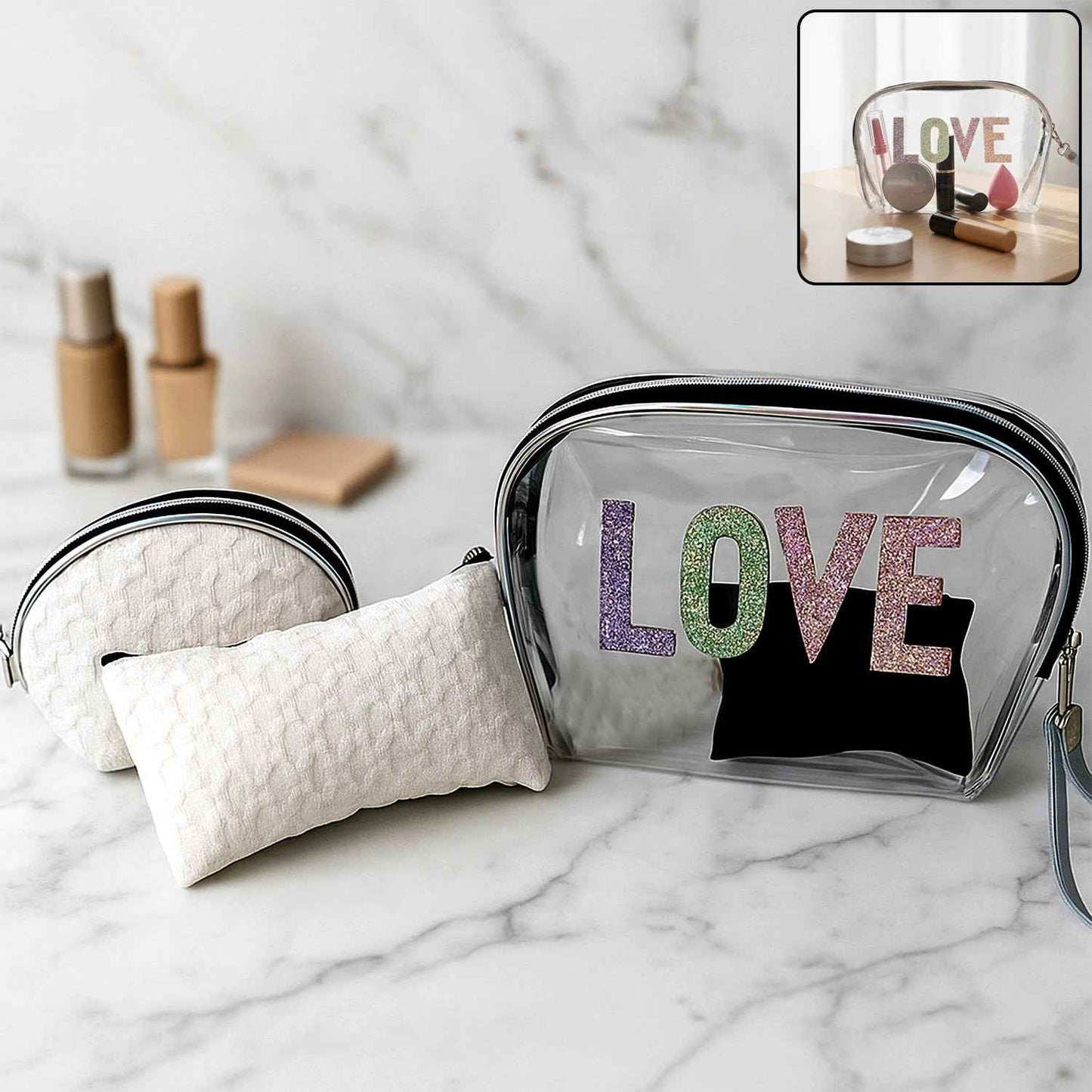 3-in-1 Premium Makeup Bag Set