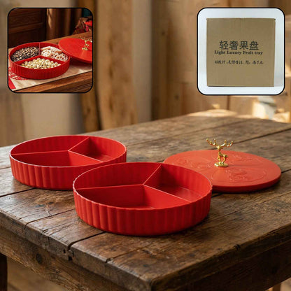 2 Layer Multipurpose Decorative Dry Fruit And Snack Serving Tray (1 Pc)