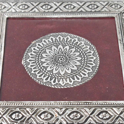 Silver - Square Pooja Chowki Patla  Bajot (2020 Cm  1 Pc)