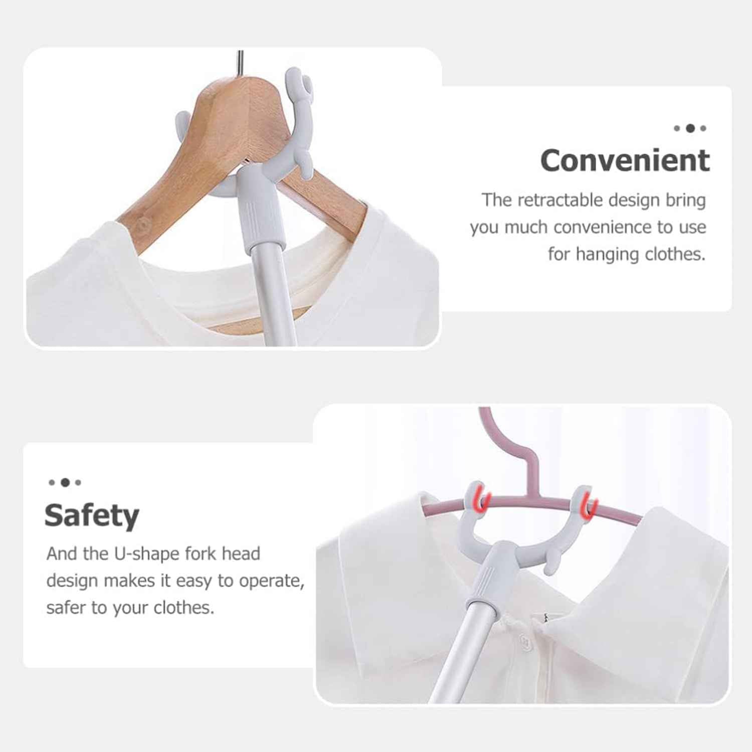 Premium Long Reach Clothes Hook Rod (86 Cm 1 Pc)