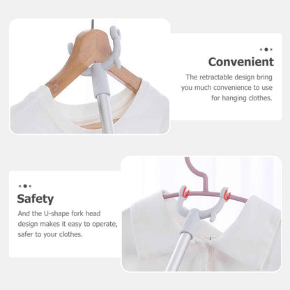 Premium Long Reach Clothes Hook Rod (86 Cm 1 Pc)