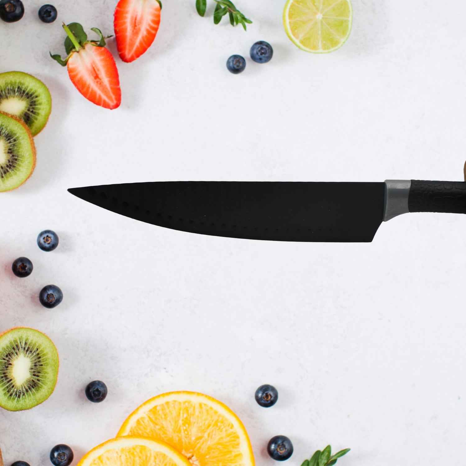 5629 6 Pieces Professional Kitchen Knife Set Meat Knife Chefs Knife With Non-slip Handle For Home Kitchen And Restaurant With Chef Peeler And Scissor (Stainless Steel  6 Pcs Set)