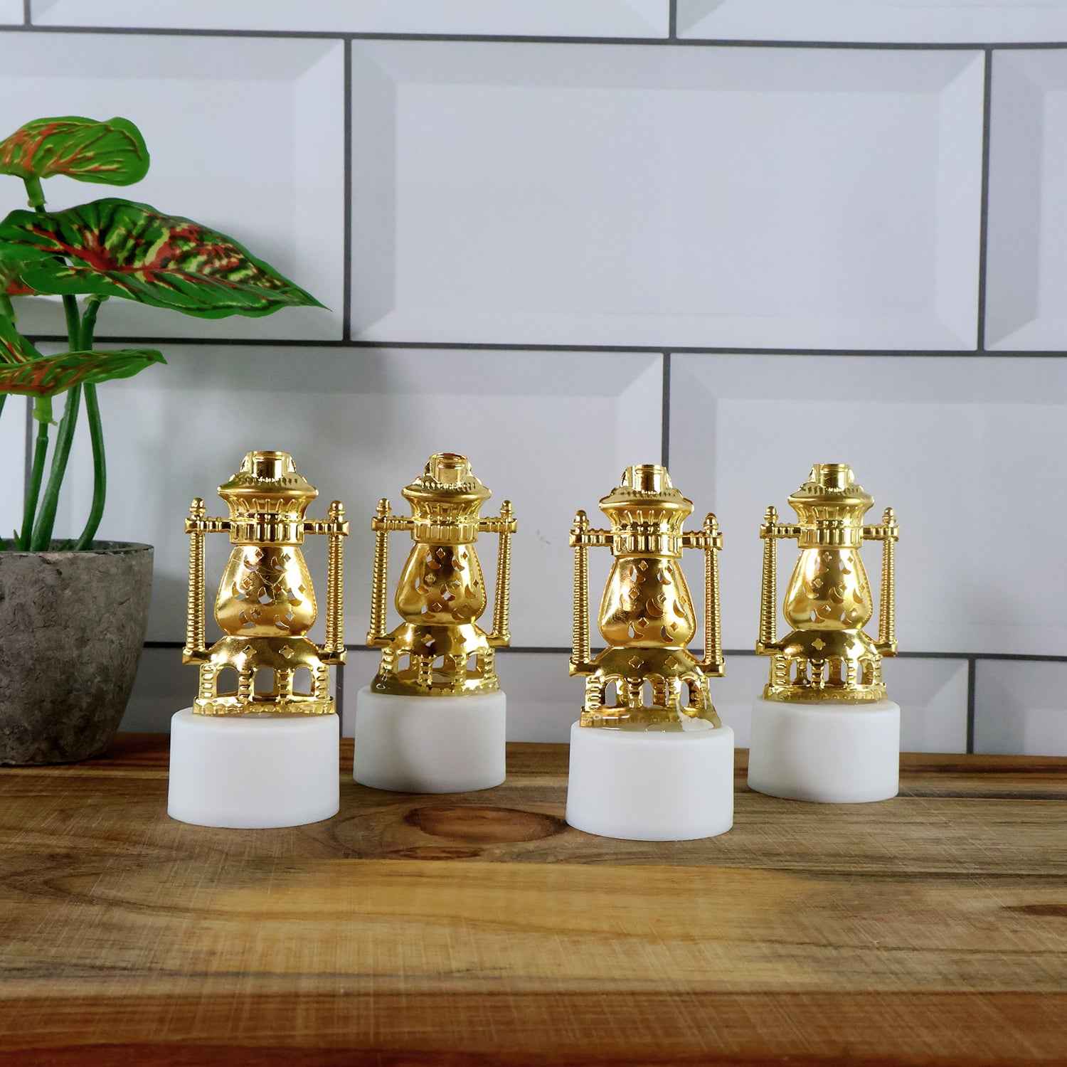 Mini Lantern-style Flameless Led Tealights - (4 Pc)