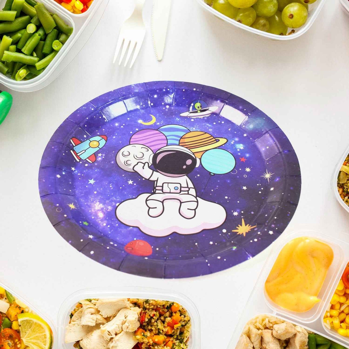 Round Plates Disposable Paper Plates  Happy Birthday Gift (10 Pcs Set  Mix Design)