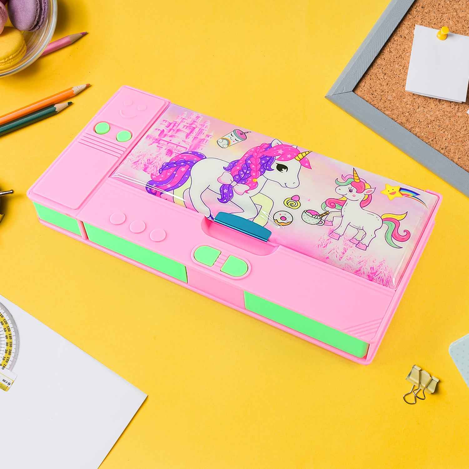 4569 Multi Purpose Gadget Jumbo Pencil Box Compass With Calculator Jumbo 2 Side Slot Geometry Box Compass Use School  Traveling  Studio
