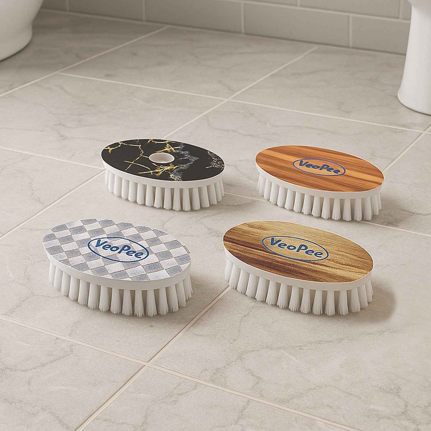 Veepee Oval Cloth Washing Brush Set (4 Pc)
