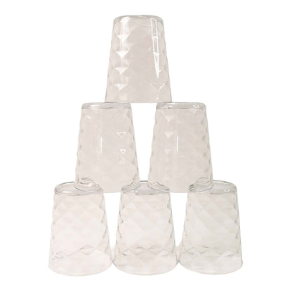 Apex Pyramid Design Unbreakable Plastic Glass  300 Ml