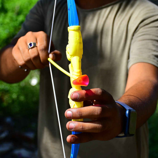 4438 Plastic Archery Bow And Arrow Toy Set With Single Knife And 3pc Arrow And Target Board