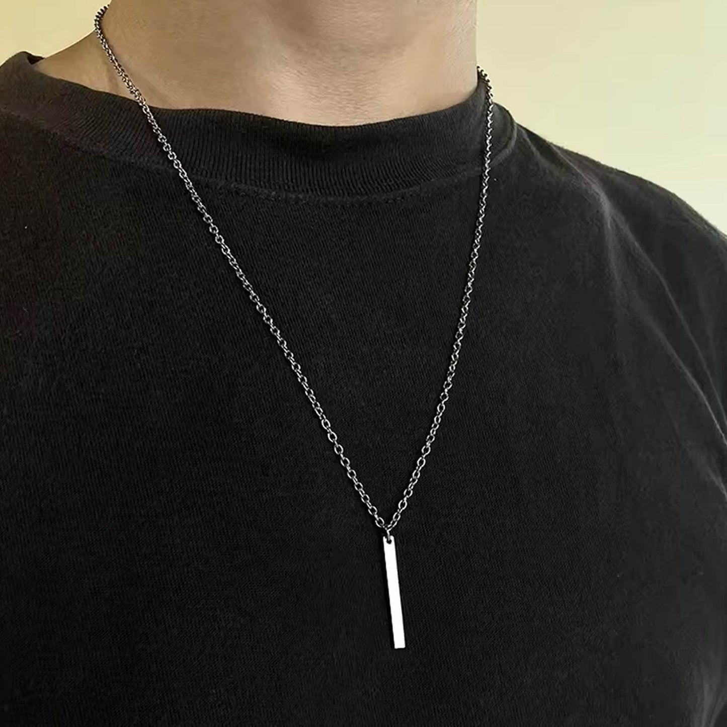 Stainless Steel Plain Stick Shape Locket With Chain (1 Pc) - Best Deals at BeSh Deals®