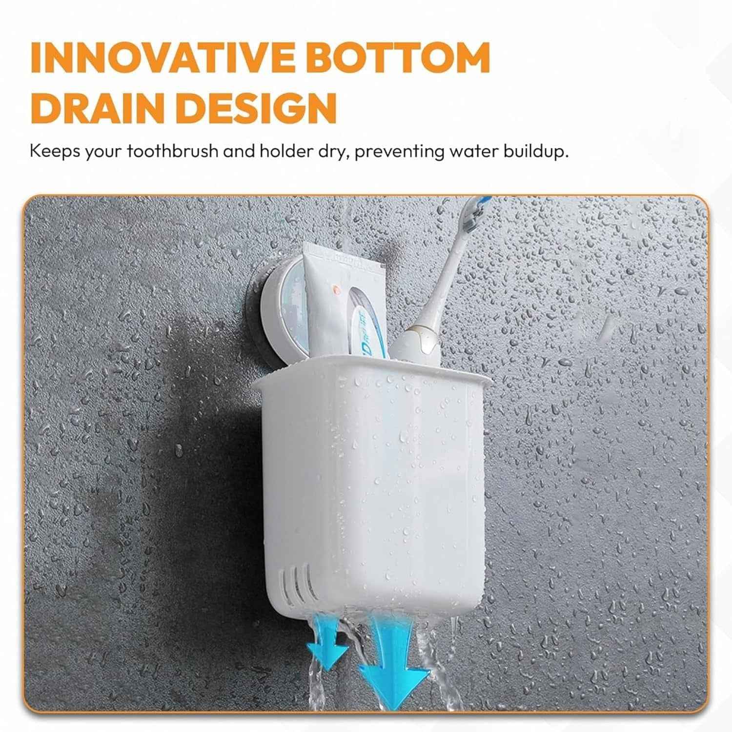 Wall Mounted Bathroom Storage Organizer Cup Set (2 Pc Set)
