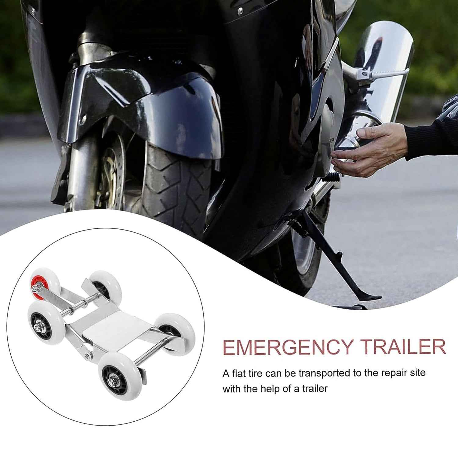 Heavy-duty Motorcycle Front Wheel Parking Roller Stand (1 Pc)