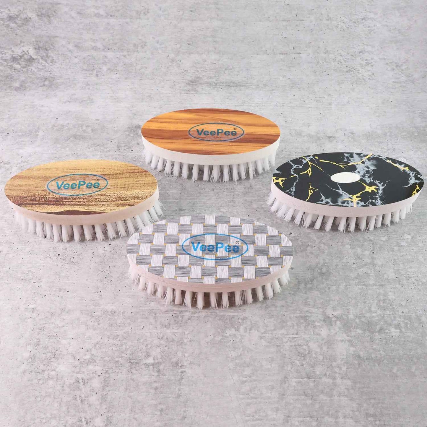 Veepee Oval Cloth Washing Brush Set (4 Pc)