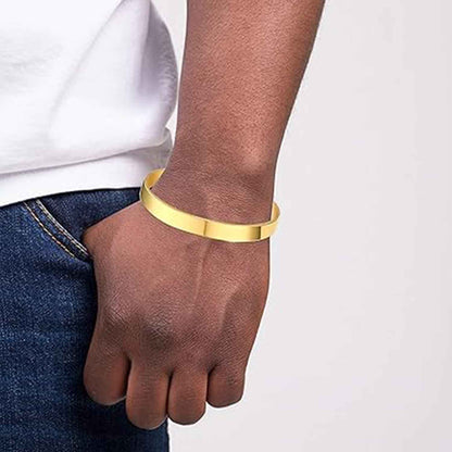 Elegant Gold Finish Open Cuff Bracelet Kada (1 Pc)