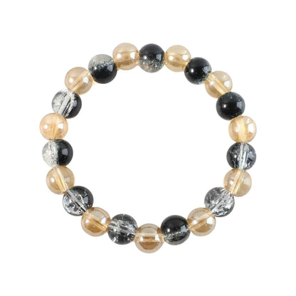 Elegant Dual-tone Crystal Beaded Stretch Bracelet (1 Pc)