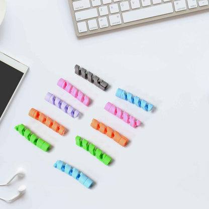 12722 Spiral Charger Cable Protector Data Cable Saver Charging Cords Protective For All Universal Earphone  Cable Cover (Pack Of 10)