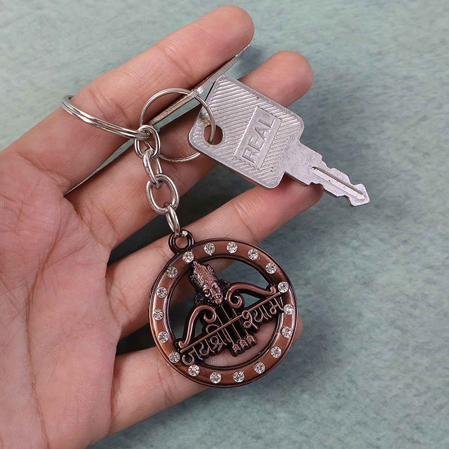 Decorative Metal Jai Shree Shyam Keychain (1 Pc)