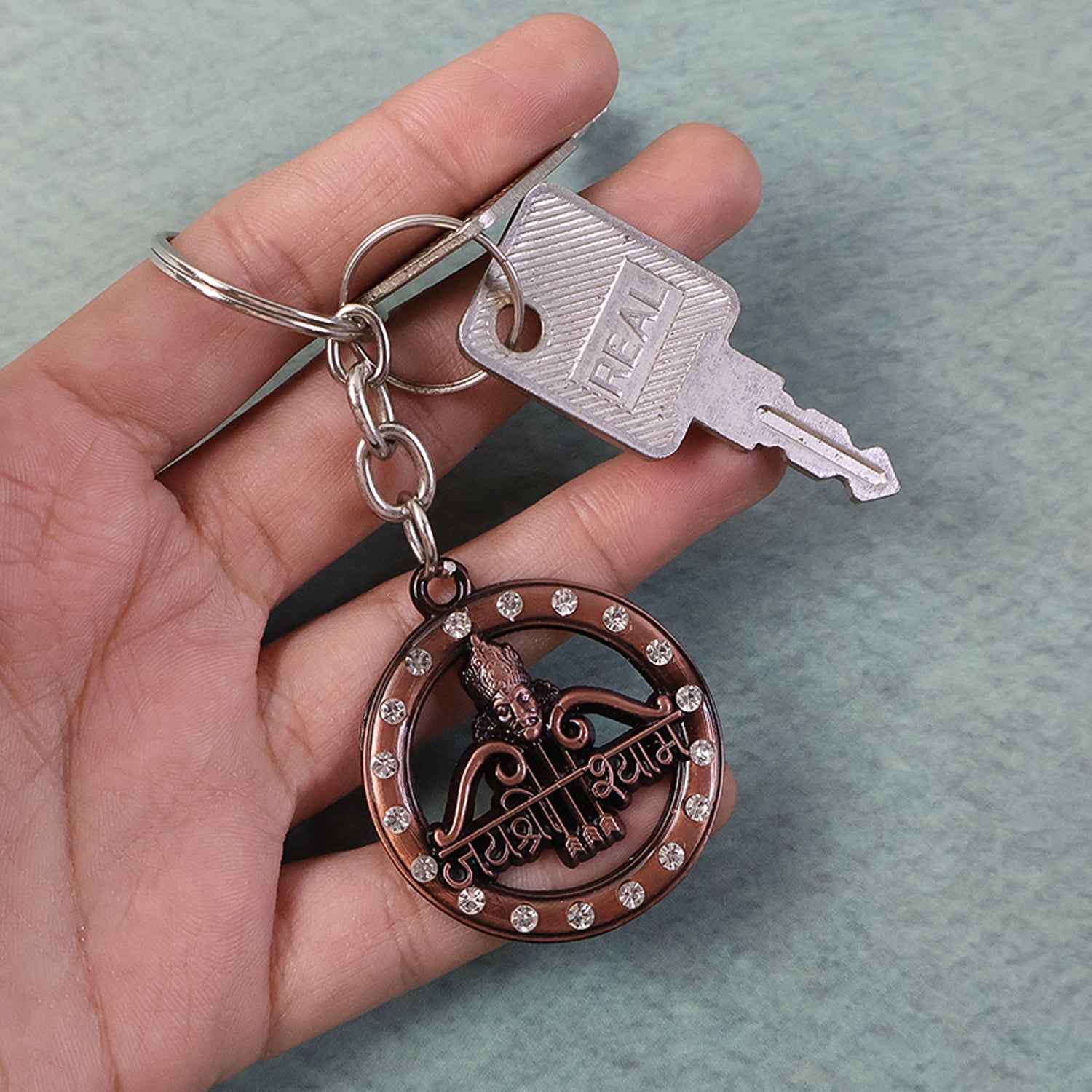 Decorative Metal Jai Shree Shyam Keychain (1 Pc)