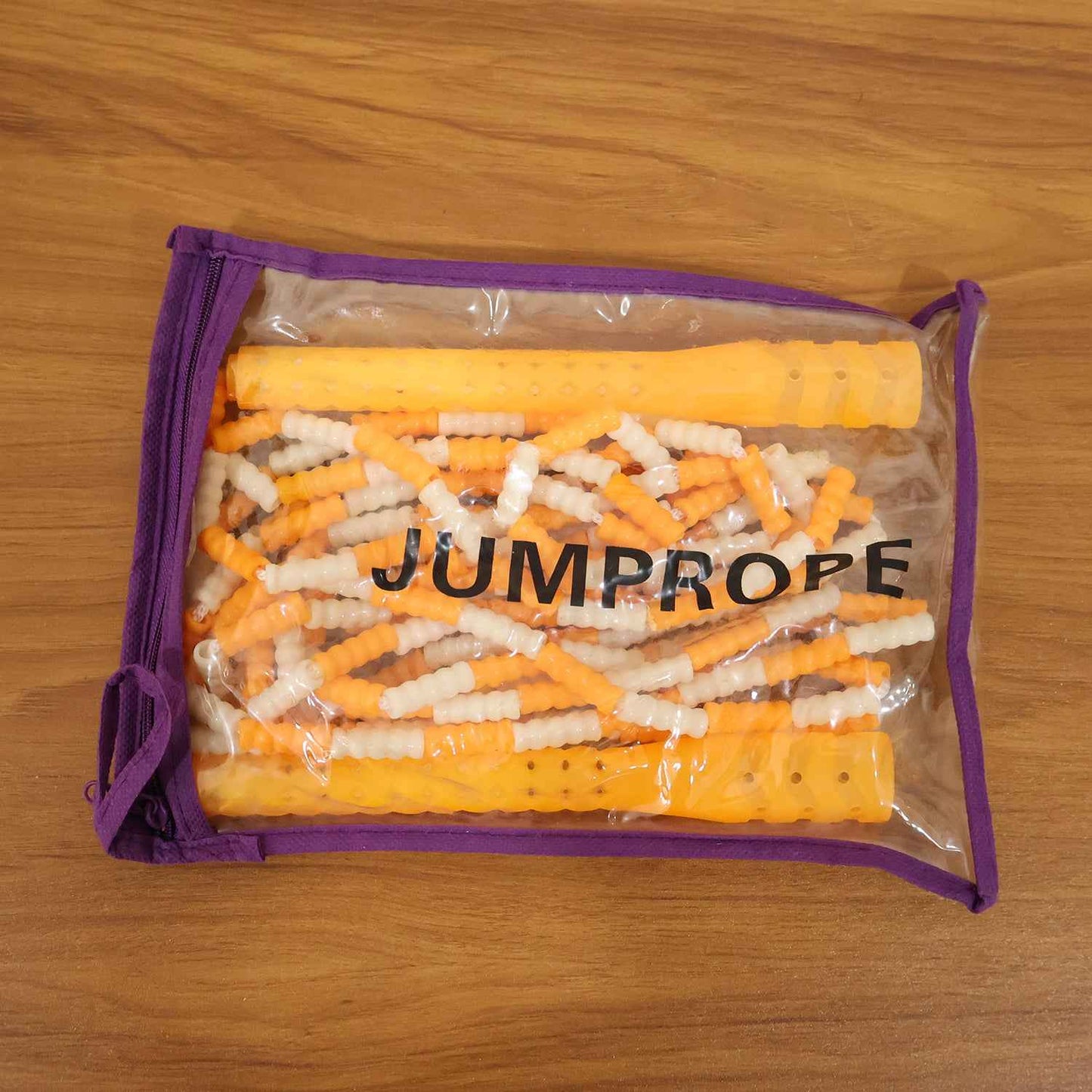Yellow  White Beaded Skipping Jump Rope (1 Set)