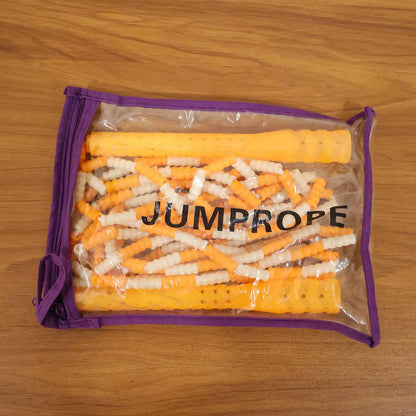 Yellow  White Beaded Skipping Jump Rope (1 Set)