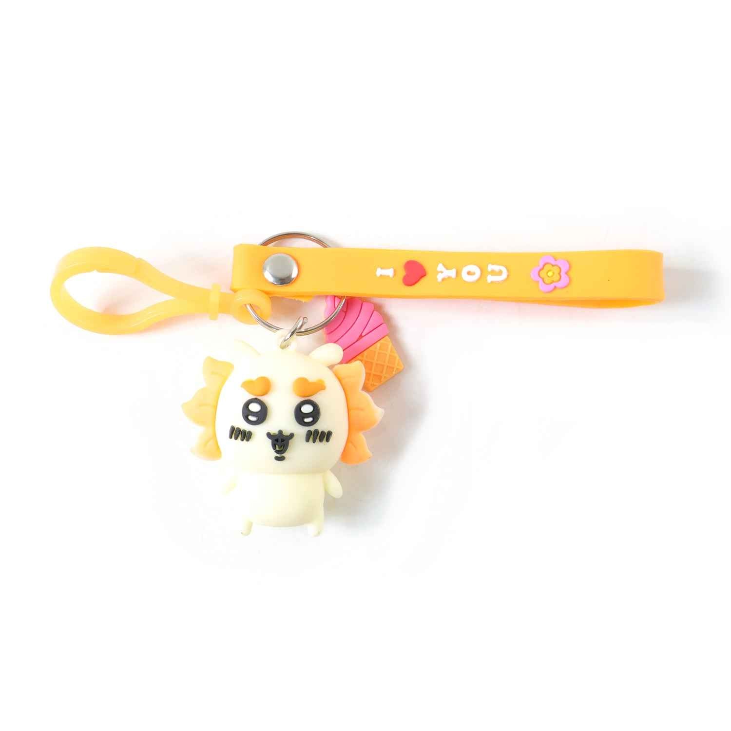 Cute Cartoon Animal Ice Cream Strap Keychain (1 Pc)