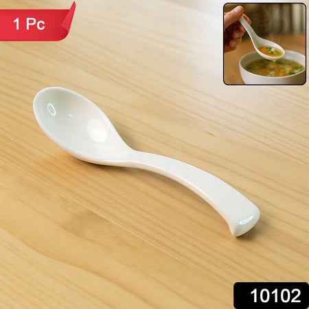Plastic Soup Spoon  Deep Bowl (1 Pc  White)