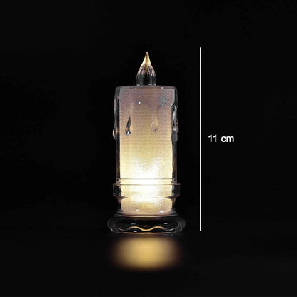 6559 Big Size Flameless Melted Design Candles For Decoration (Set Of 12pc)