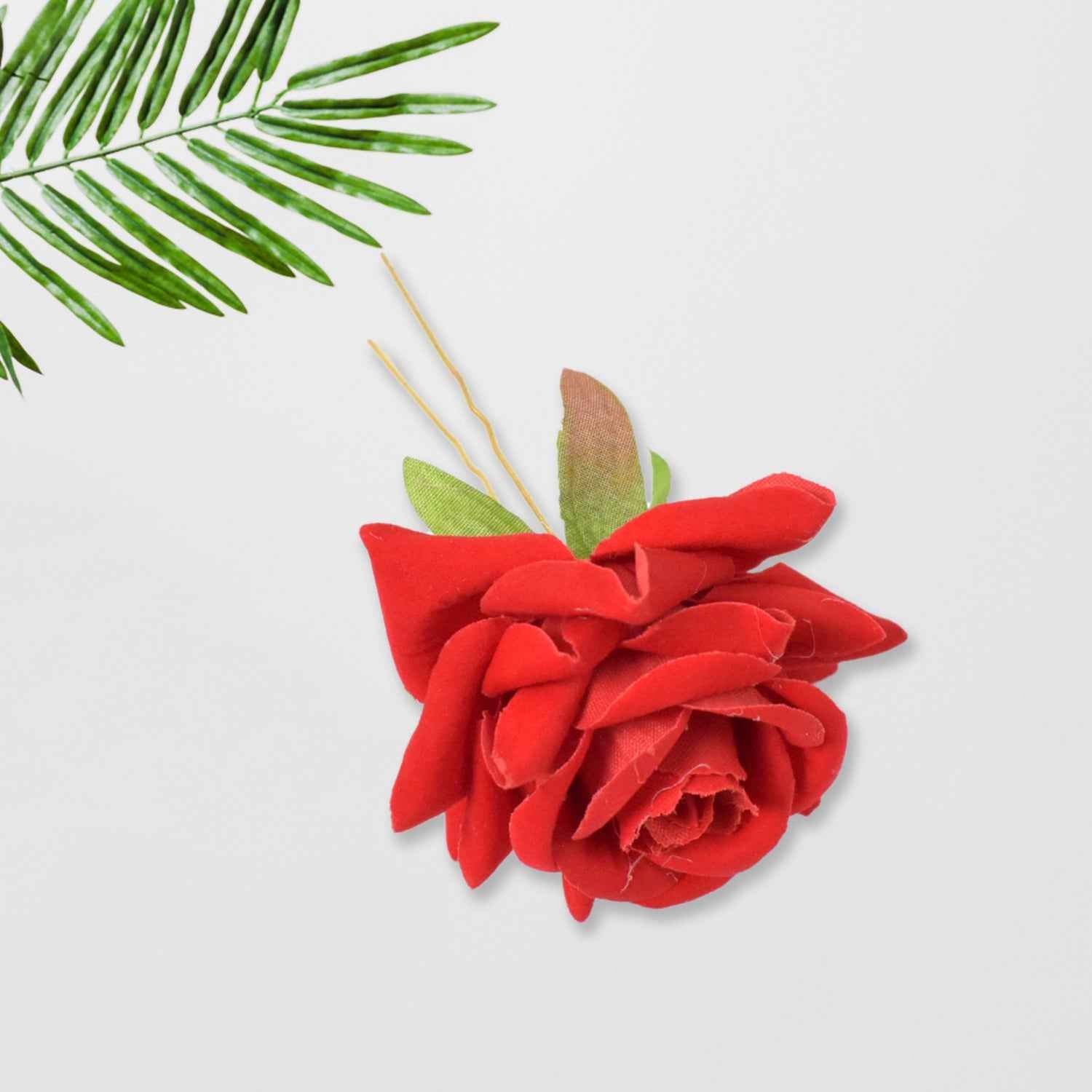 Hair Clip Red Rose Bridal Hair Pins Rose (12 Pcs Set)