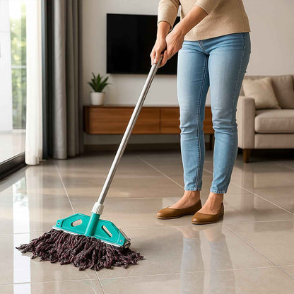 Premium Cotton Yarn Floor Cleaning Mop With Long Handle (1 Pc)
