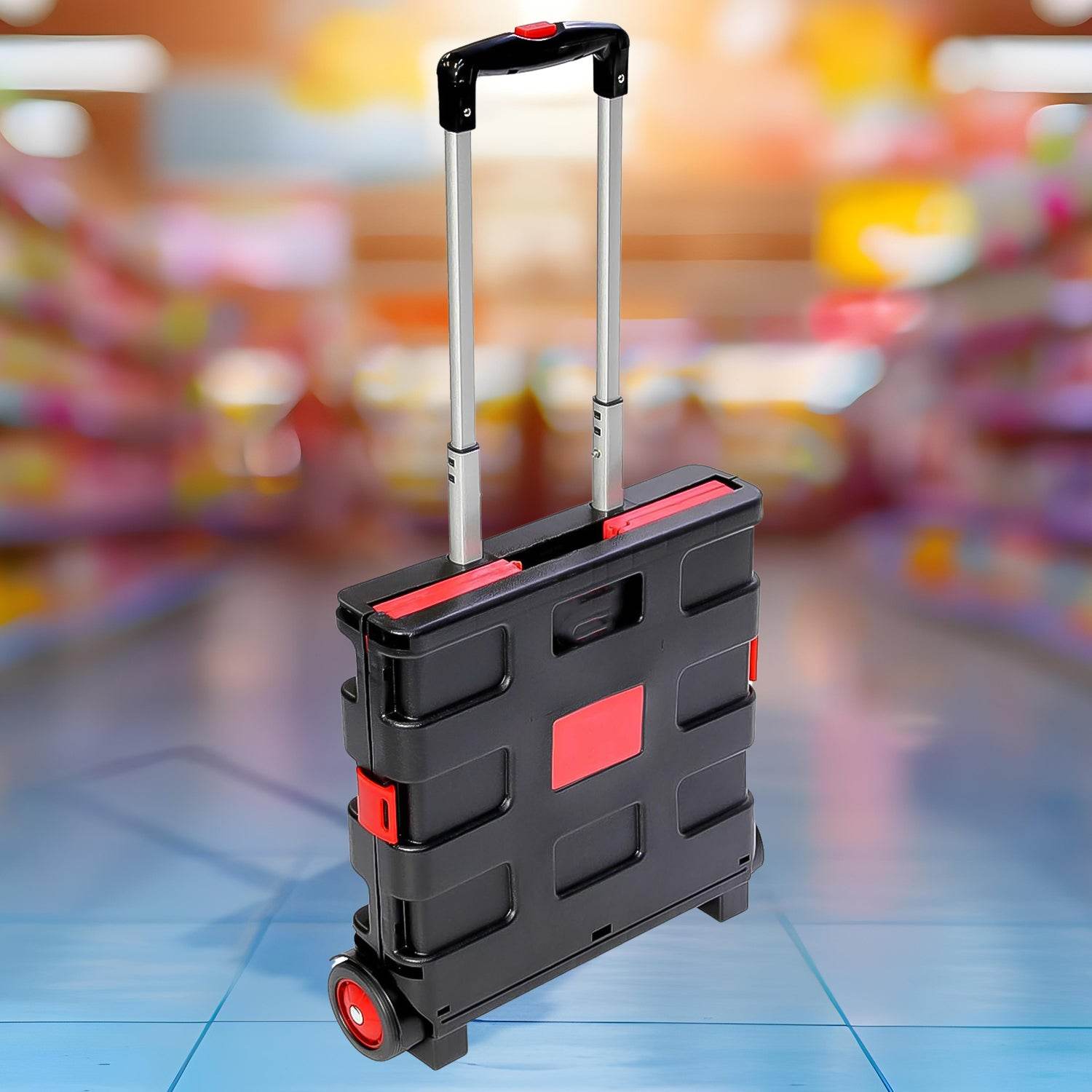 Foldable Shopping Grocery Trolley  Cart Travel Portable Food Basket (1 Pc) - Best Deals at BeSh Deals®