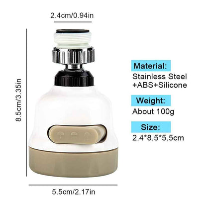 1589 Rotatable Splash Proof 3 Modes Water Saving Nozzle Filter Faucet Sprayer