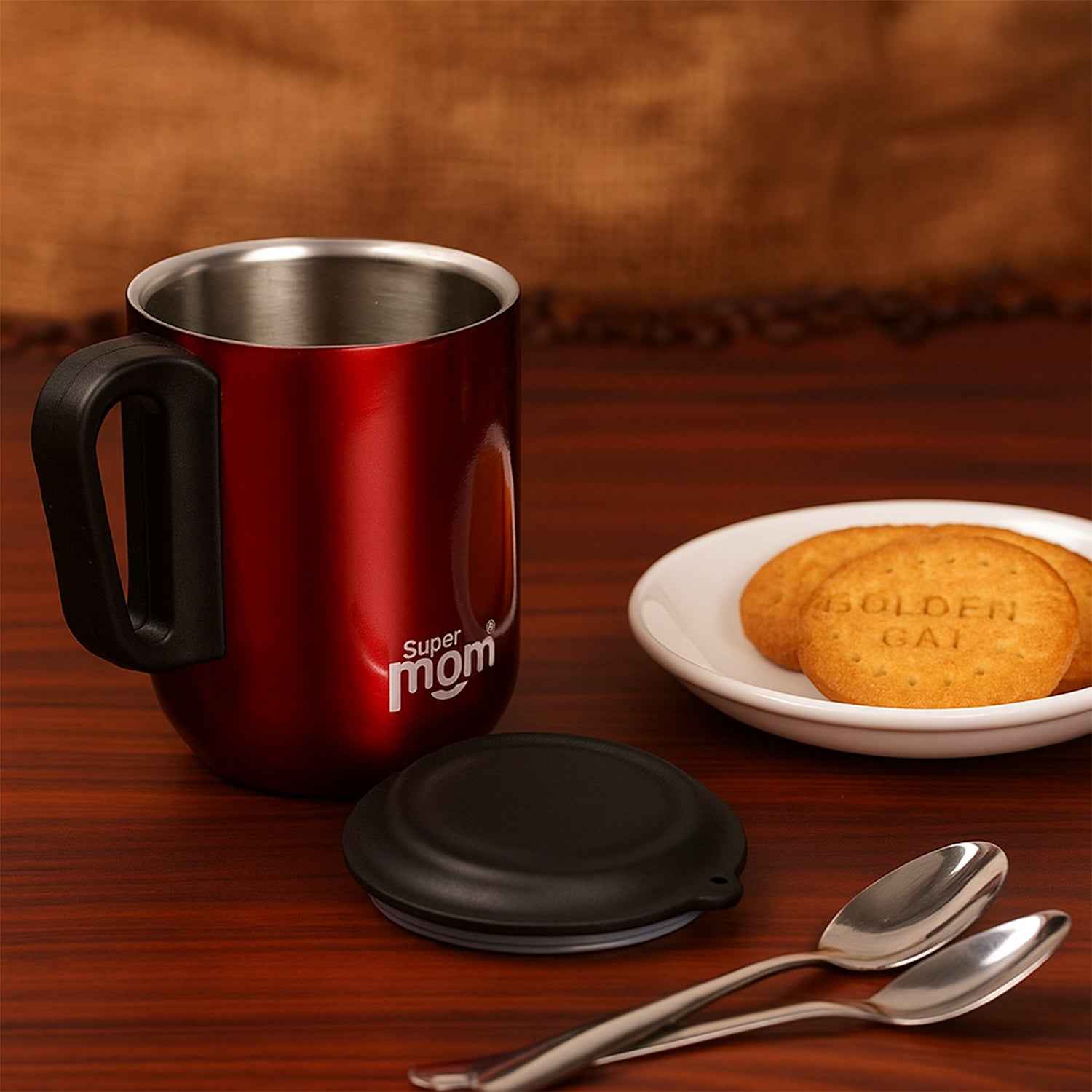 Stainless Steel Metallic Coffee Mug Approx 300ml (1 Pc)