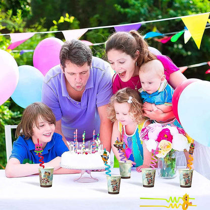 5925 Reusable Straws Are Perfect For Kids Summer Parties. Plastic Straws Reusable Drinking Straws With Cartoon Decoration For Kids Birthday Party Favorsnbspor Other Summer Celebration (4 Pc Set)