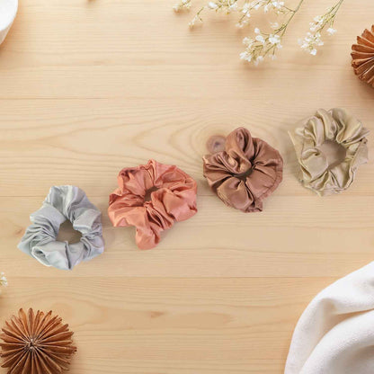 Premium Satin Hair Scrunchies  Elastic Hair Ties For Women  Girls (12 Pc)