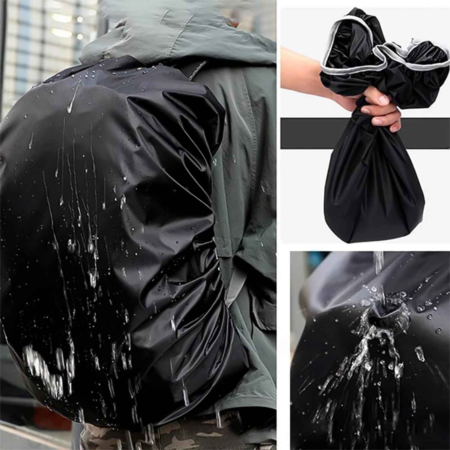 4100 Heavy Waterproof Nylon Rain Coverdust Cover - Elastic Adjustable For Laptop Bags And Backpacks School Bag Waterproof Cover Dust Proof Backpack Laptop Bag Cover (1pc)
