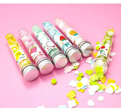 1319 Portable Hand Washing Bath Flower Shape Paper Soap Strips In Test Tube Bottle