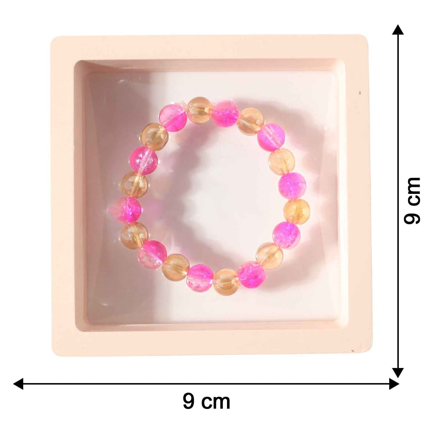 Elegant Dual-tone Crystal Beaded Stretch Bracelet (1 Pc)