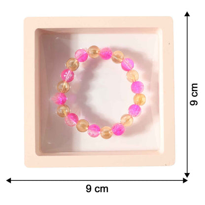 Elegant Dual-tone Crystal Beaded Stretch Bracelet (1 Pc)